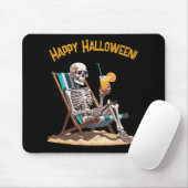 Beach Lounges Skeleton Halloween Mousepad (Mit Mouse)