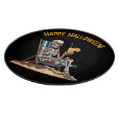 Beach Lounges Skeleton Halloween Schneidebrett (Ecke)