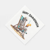 Beach Lounges Skeleton Halloween Serviette (Ecke)