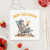 Beach Lounges Skeleton Halloween Serviette (Beispiel)