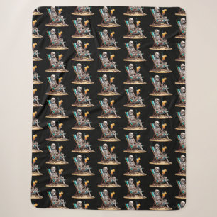 Beach Lounges Skeleton Halloween Sherpadecke