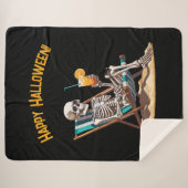 Beach Lounges Skeleton Halloween Sherpadecke (Vorderseite (Horizontal))