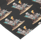 Beach Lounges Skeleton Halloween Tischdecke (Schrägansicht)