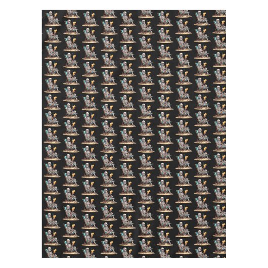 Beach Lounges Skeleton Halloween Tischdecke (Vorderseite)