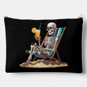 Beach Lounges Skeleton Halloween Zubehörtasche (Rückseite)