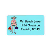 "BEACH LOVER" ADRESSAUFKLEBER (Vorne)