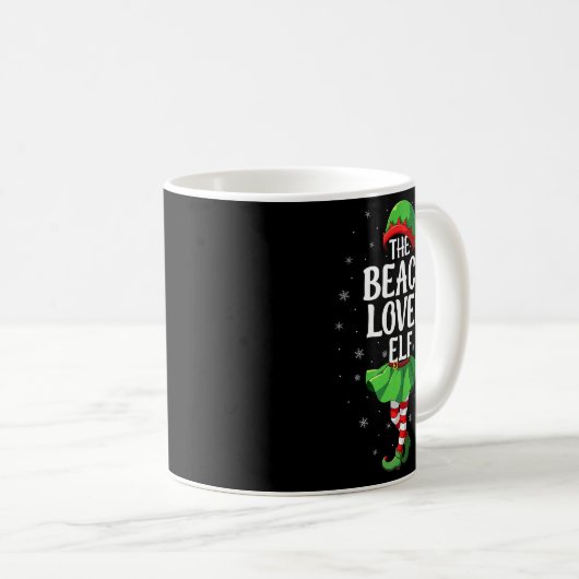 Beach Lover Elf Christmas Girls Women Elf Squad Xm Kaffeetasse (VorderseiteRechts)