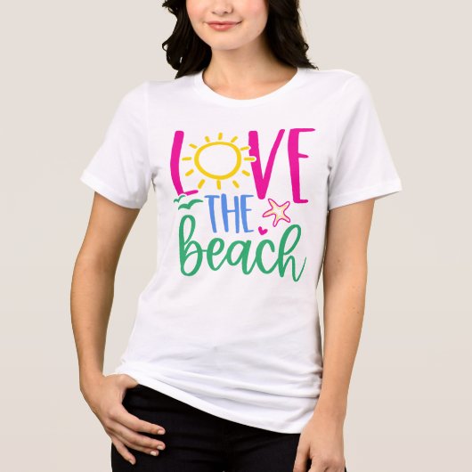 Beach Lover "Love the Beach" Tri-Blend Shirt (Vorderseite)