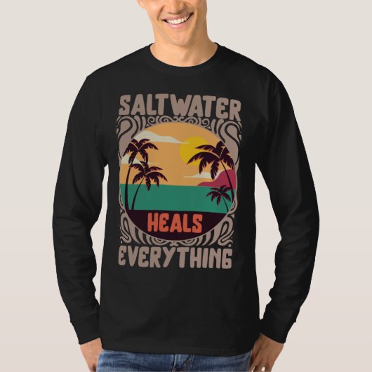 Beach Lover Saltwater Heals Everything Family Vaca T-Shirt (Vorderseite)