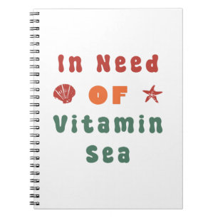 Beach Lover Summer Quote Retrographie Kunst Notizblock