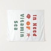 Beach Lover Summer Quote Retrographie Kunst Wandteppich (Vorderseite (Horizontal))