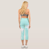 Beach Lover Tropical Aqua Blue Capri Leggings (Rückseite)