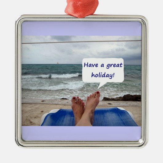 BEACH LOVER'S CHRISTMAS ORNAMENT AUS METALL (Vorne)