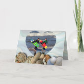 Beach Lovers Herzfoto Weihnachtskarten Feiertagskarte (Vorderseite)