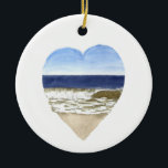 Beach Lovers Ornament<br><div class="desc">Watercolor painting of the ocean makes the perfect ornament for beach lovers.</div>