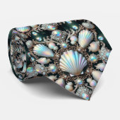 Beach Lovers Tie | Opal Diamond Seashell Pattern Krawatte (Gerollt)
