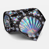 Beach Lovers Tie | Opal Diamond Seashell Pattern Krawatte (Gerollt)