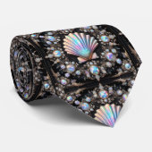 Beach Lovers Tie | Opal Diamond Seashell Pattern Krawatte (Gerollt)