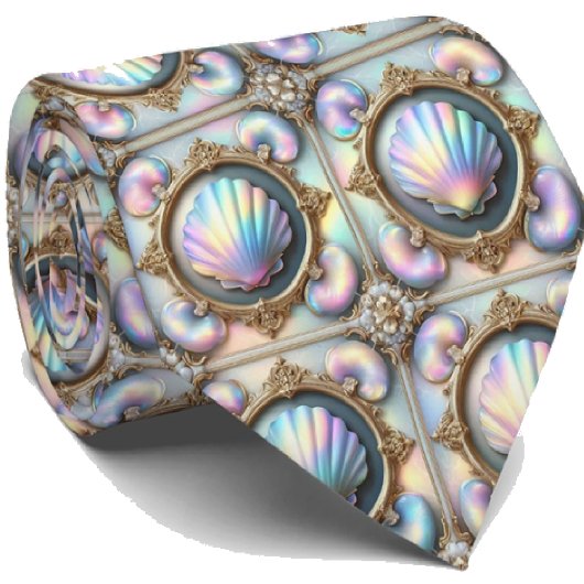 Beach Lovers Tie | Opal Seashell Pattern  Krawatte