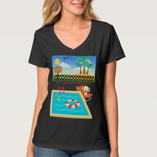 Beach loving Dog Ready to Hit the Sands Wishing T-Shirt (Vorderseite)