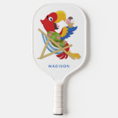 Beach Macaw individuelle Name Pickleball Schläger (Rückseite)