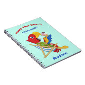 Beach Macaw individuelle Name, Text und Farbe Notizblock (Rechte Seite)