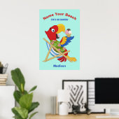 Beach Macaw individuelle Name, Text- und Farbposte Poster (Heimbüro)
