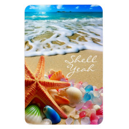 Beach Magnet mit Muscheln und Meeresglas