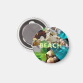 BEACH-Magnete Blaues Meerglas Agates Muscheln Magnet (Vorderseite/Rückseite)
