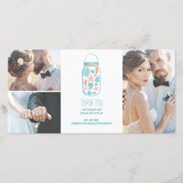 Beach Mason Jar Coastal White Wedding Vielen Dank Dankeskarte