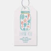 Beach Mason Jar Rustic White Wedding Geschenkanhänger (Vorderseite)