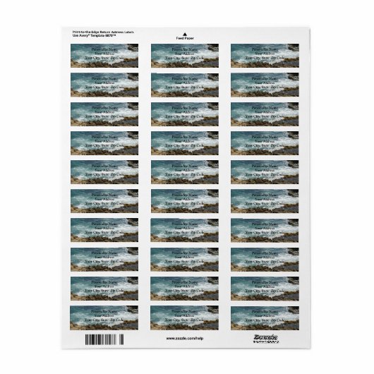 Beach Meets Ocean Address Label (Vorne)