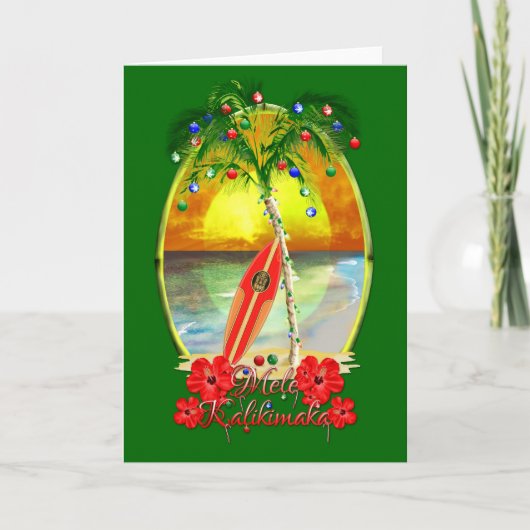 Beach Mele Kalikimaka Feiertagskarte (Vorderseite)