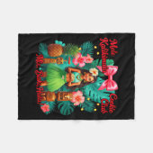 Beach Mele Kalikimaka Hawaiian Tail Party Santa Tu Fleecedecke (Vorderseite (Horizontal))