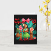 Beach Mele Kalikimaka Hawaiian Tail Party Santa Tu Karte (Gelbe Blume)