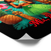 Beach Mele Kalikimaka Hawaiian Tail Party Santa Tu Poster (Ecke)