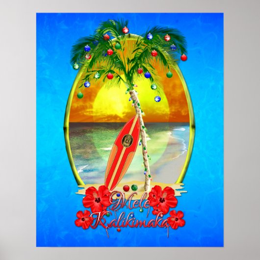 Beach Mele Kalikimaka Poster (Vorne)