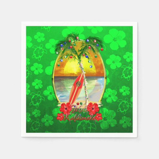 Beach Mele Kalikimaka Serviette (Vorderseite)