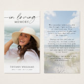 Beach Memorial In Loving Memory Photo Prayer Card (Vorne & Hinten)