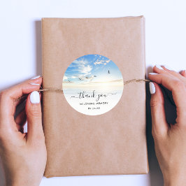 Beach Memorial Seaside Ocean Vielen Dank Runder Aufkleber