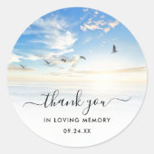Beach Memorial Seaside Ocean Vielen Dank Runder Aufkleber (Vorderseite)