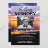 Beach-Memorial-Service | Feiern zum Foto des Leben Einladung (Vorne/Hinten)