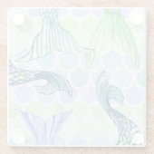 Beach Mermaid Schwanzes Aquarelle Fische Muster Glasuntersetzer (Rückseite)