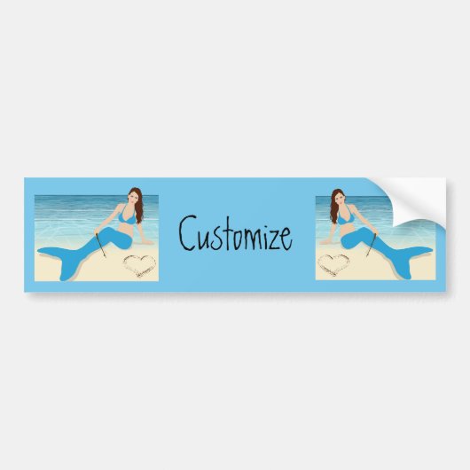 Beach Mermaid Valentine Thunder_Cove Autoaufkleber (Vorne)