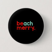 Beach Merry Christmas  Button (Vorderseite)