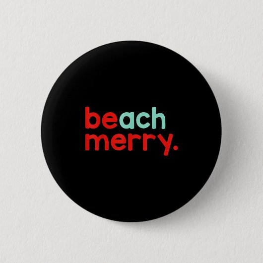 Beach Merry Christmas Button (Vorderseite)