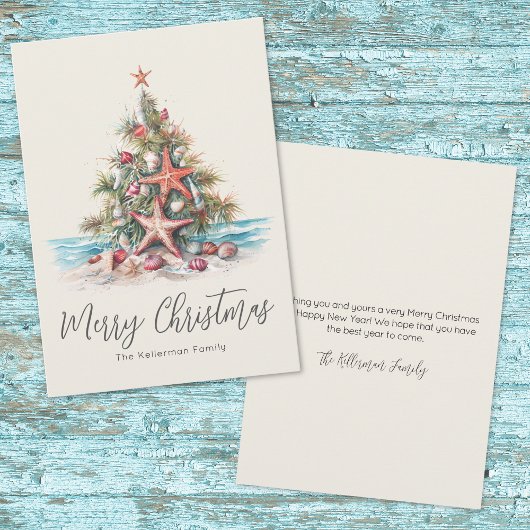 Beach Merry Christmas Feiertagskarte