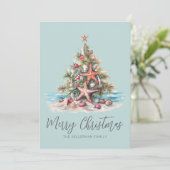Beach Merry Christmas Feiertagskarte (Stehend Vorderseite)