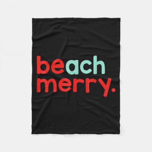 Beach Merry Christmas Fleecedecke (Vorderseite)