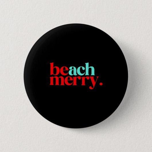 Beach Merry Christmas Funny Button (Vorderseite)